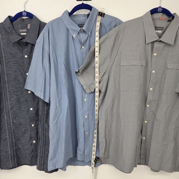 Van Heusen Men's XXL (18-18.5) Classic Fit Short Sleeve Button Up LOT OF 3 - Picture 4 of 13